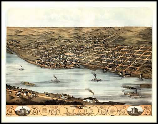 Lyons 1868 Panoramic Drawing